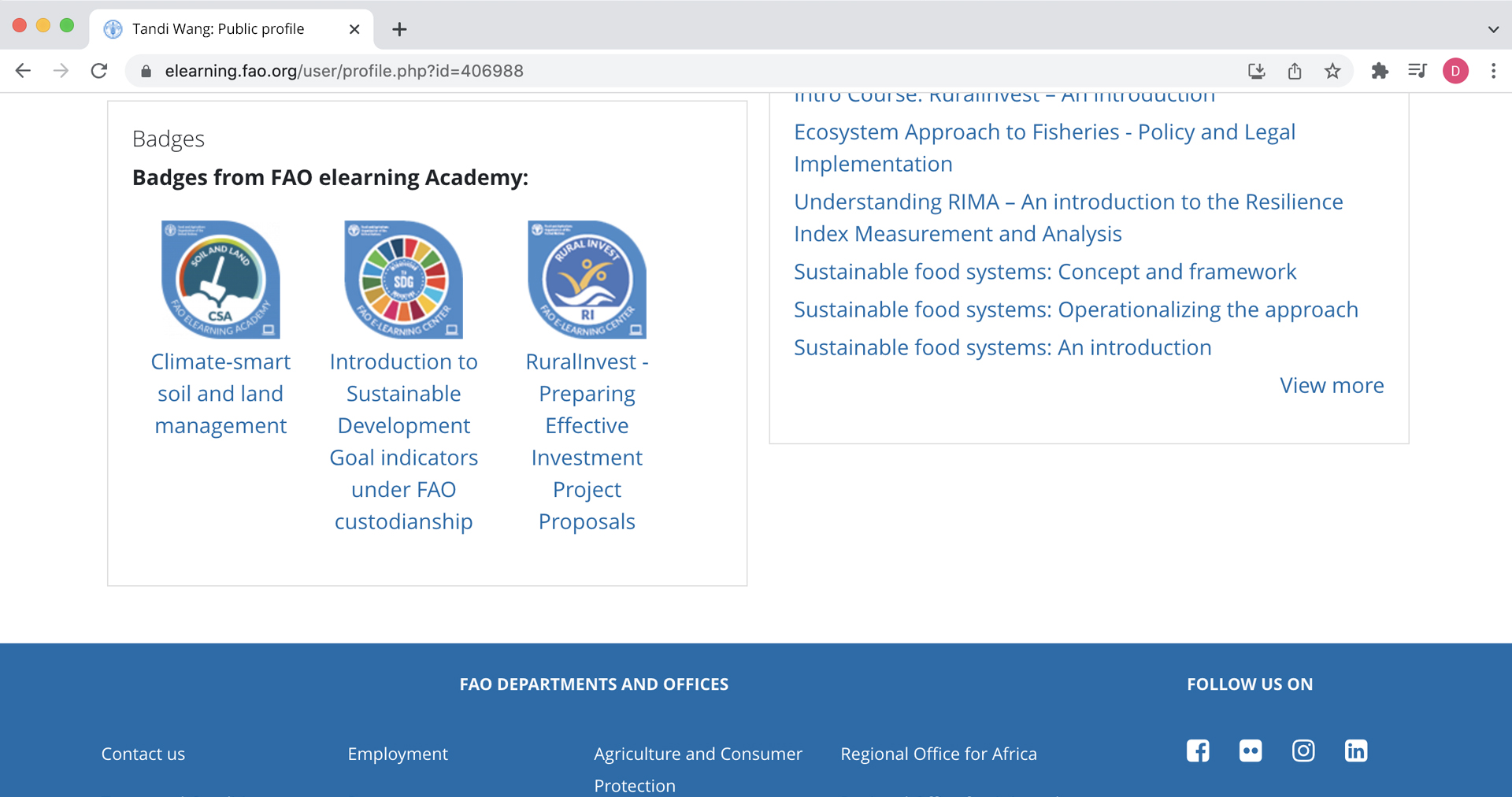 FAO elearning Academy: Certification with digital badges